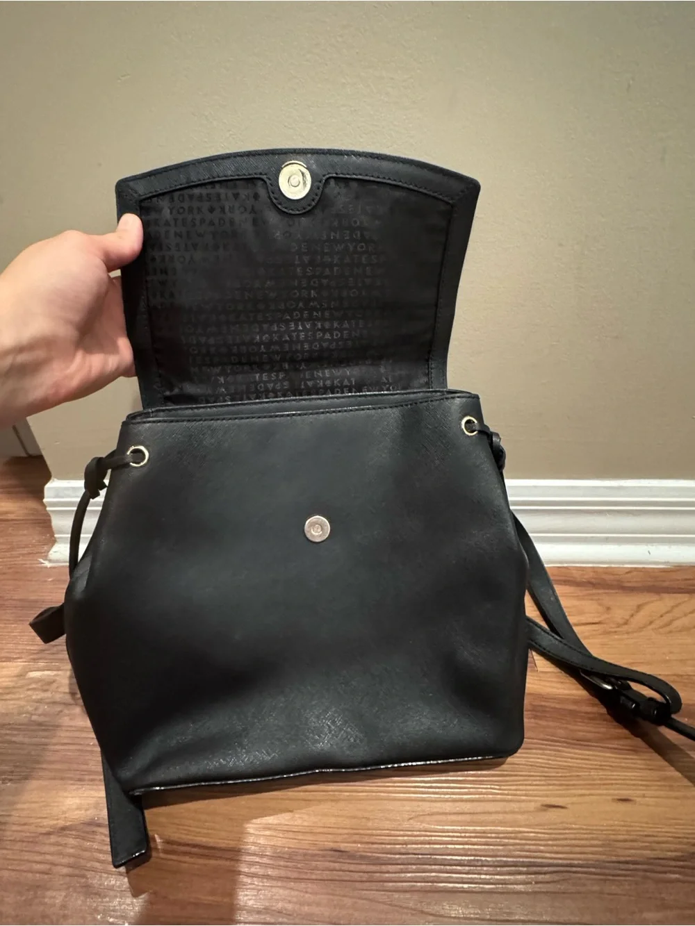 kate spade Black Leather Backpack and Crossbody Set